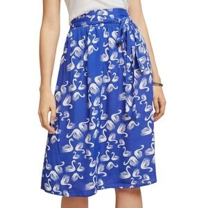 NEW Anthropologie Porridge Swan Getaway Skirt XS Blue White A-Line NWT‎